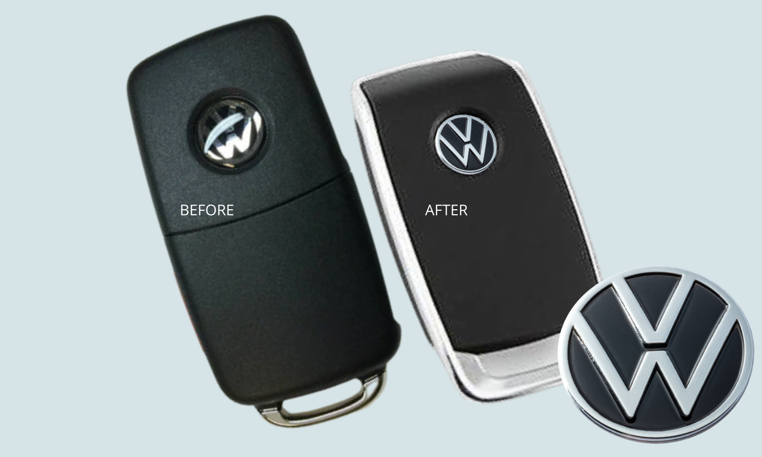 2 black volkswagen key fobs