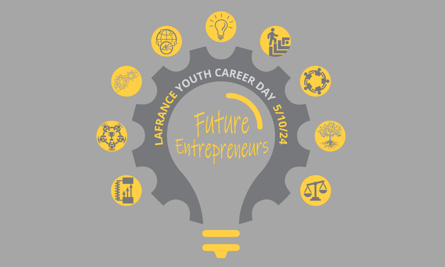 lightbulb with infographics surrounding it representing key fundamentals of career day for youths